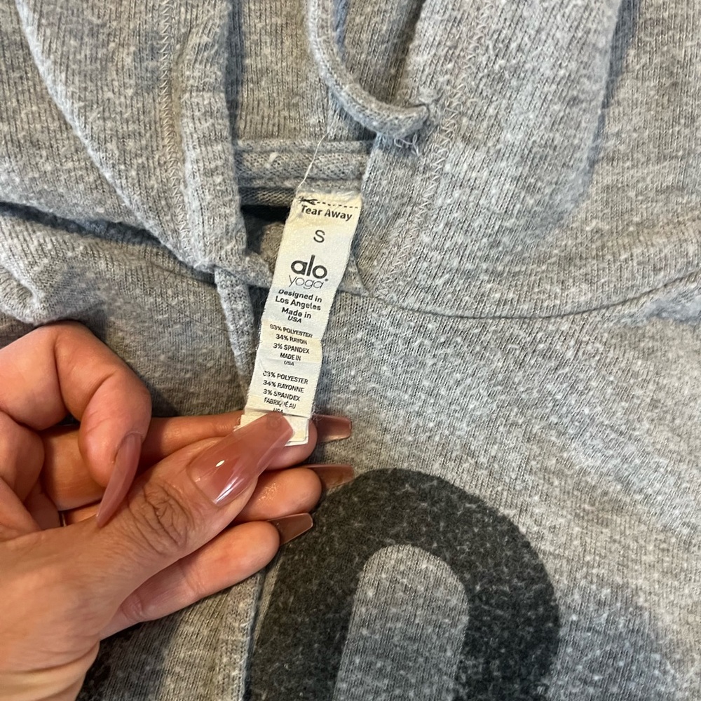 ALO Yoga cropped sweater with hoodie